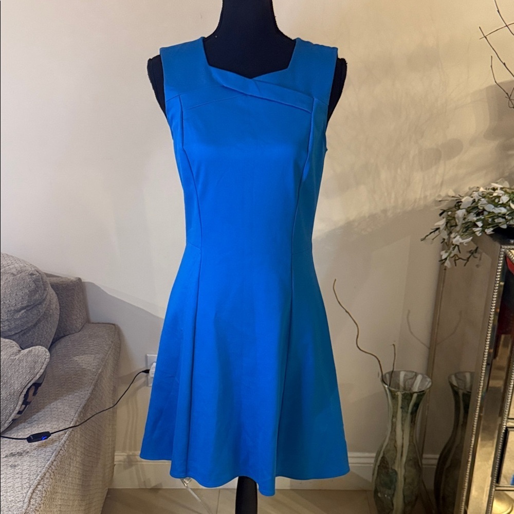 Halston Heritage Vibrant Blue Mini Dress size 6